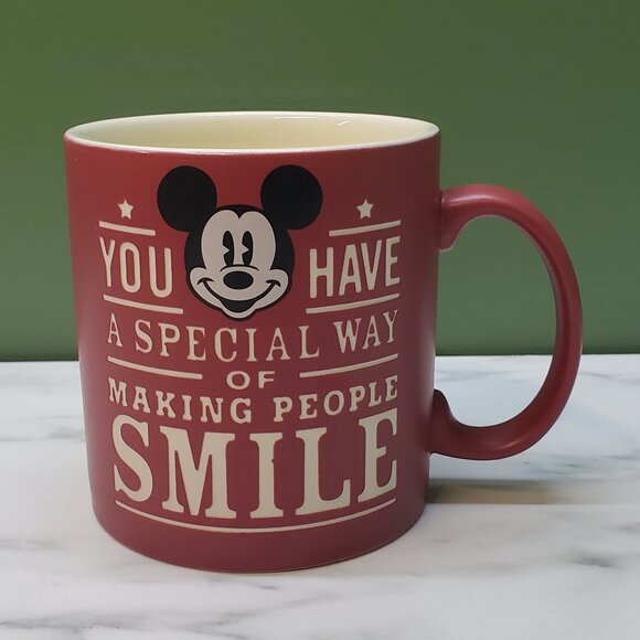 Mug-  Two Tone Red and Cream Mickey Mouse from Disney Parks in EUC - Picture 3 of 8